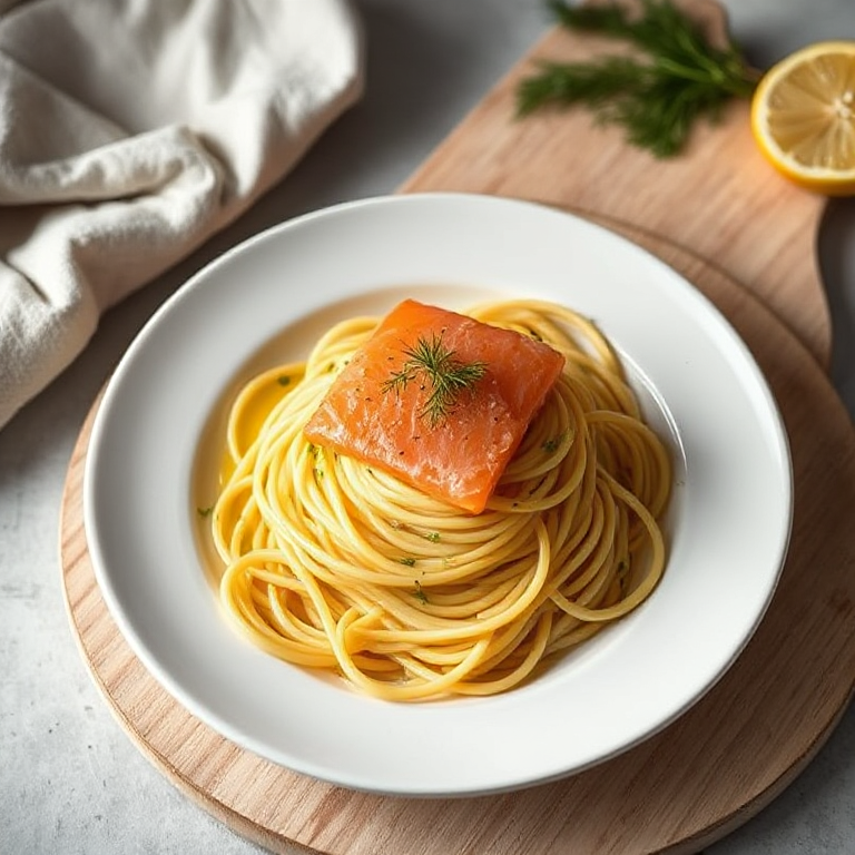 Spaghetti mit Lachs - Dill - Sauce - Bild 1
