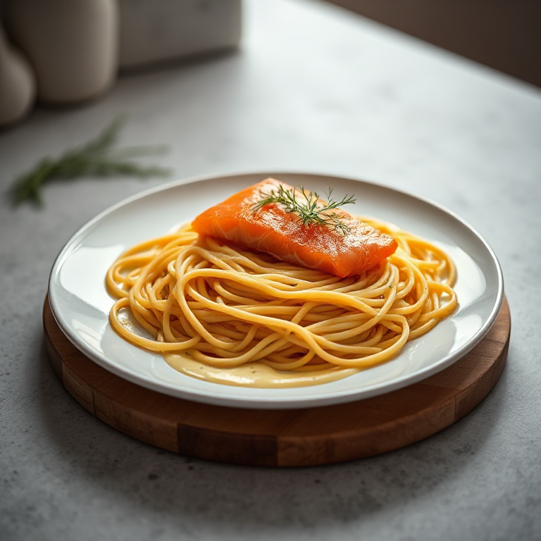 Spaghetti mit Lachs - Dill - Sauce - Bild 2