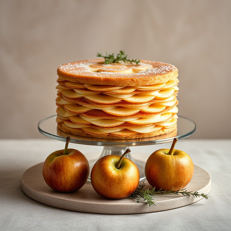 Gateau Invisible aux Pommes - Unsichtbarer Apfelkuchen mit Salzkaramell und Mandeln - Bild 1