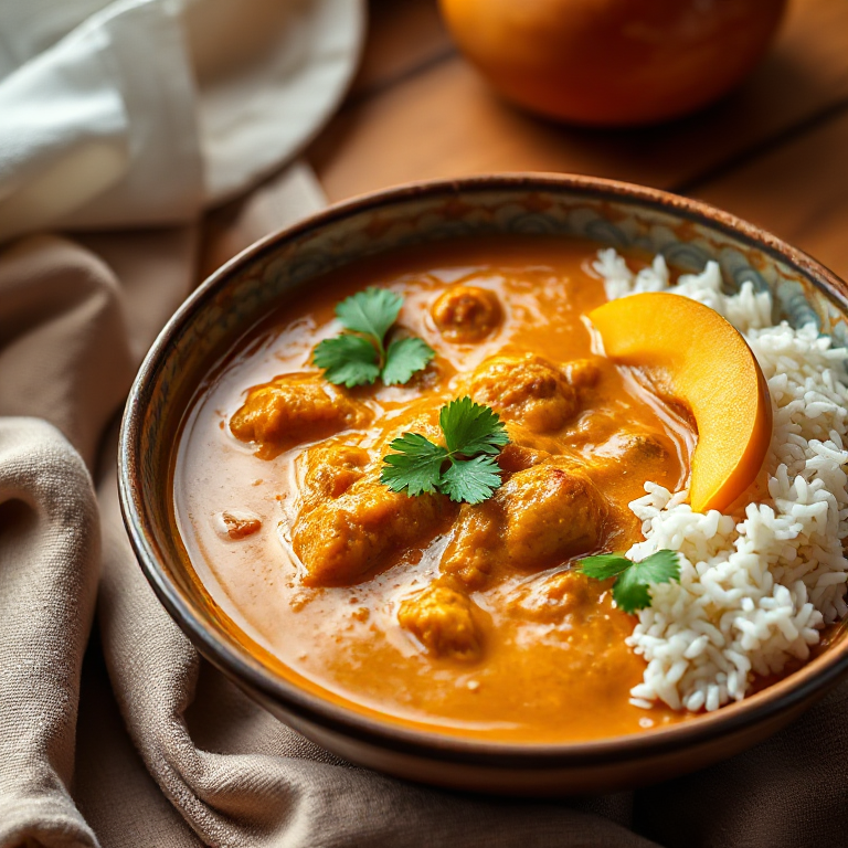 Hühnchencurry mit Kichererbsen und Mangostücken - Bild 1