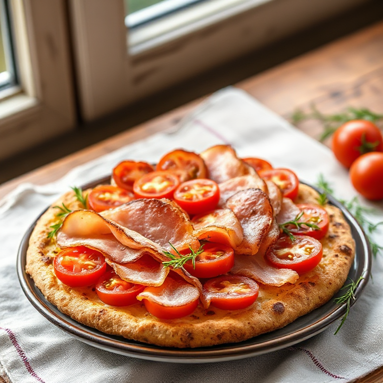 Fladenbrot mit Bacon und Tomaten - Bild 2