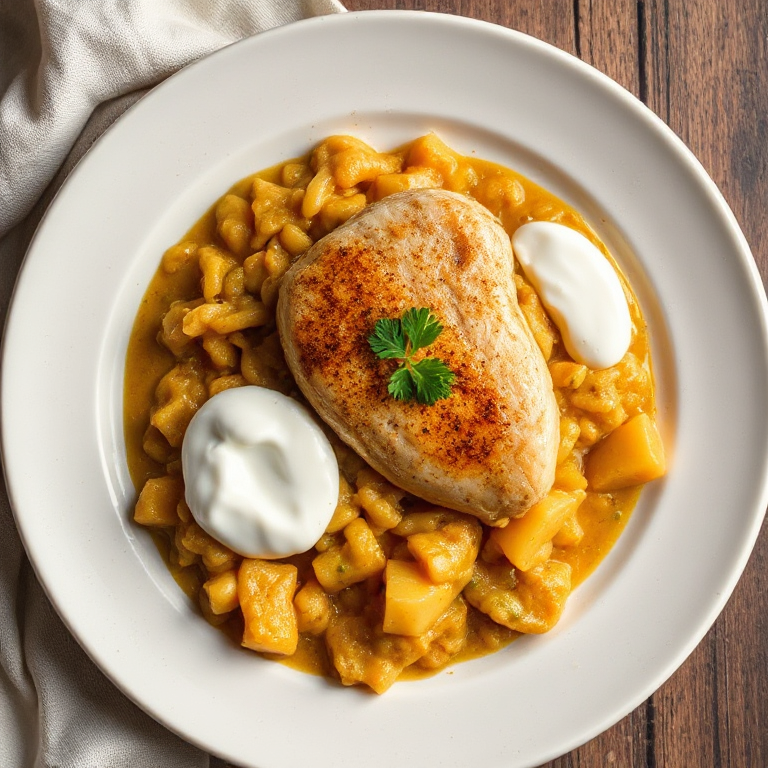 Schnelles Apfel - Linsen - Curry mit Hähnchenfilet - Bild 1