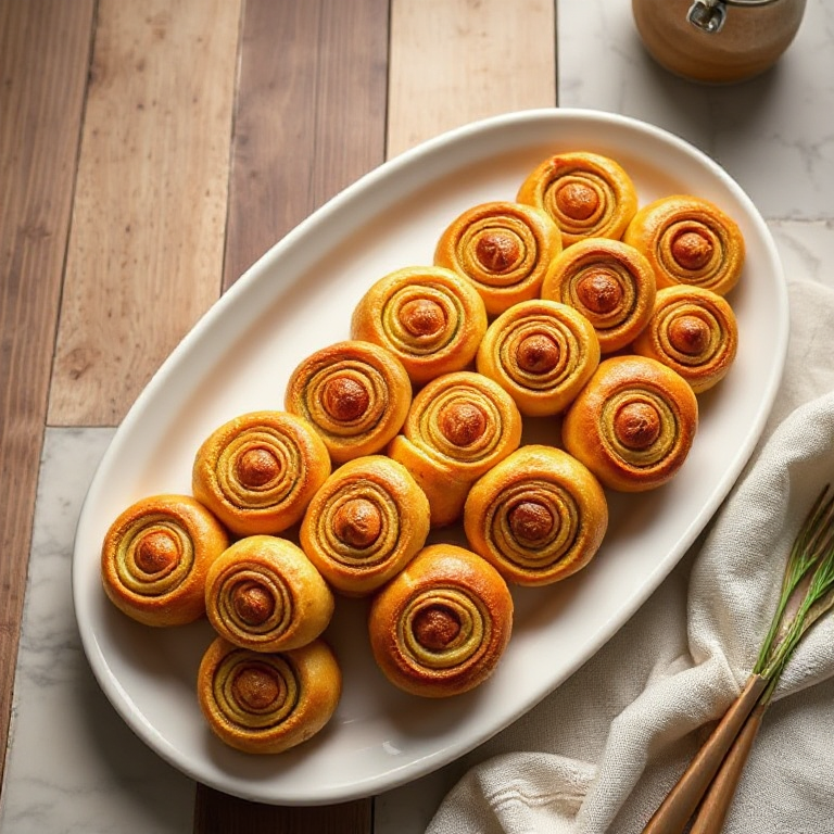 Überbackene Pfannkuchenrollen mit Spinatfüllung - Bild 1