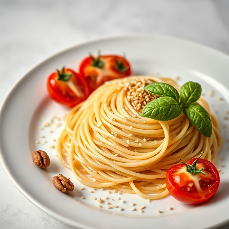 Spaghetti mit Tomaten, Mohn und Walnüssen - Bild 2