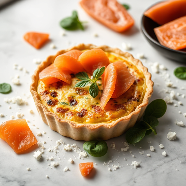Quiche mit Spinat, Feta und Lachs - Vorschaubild