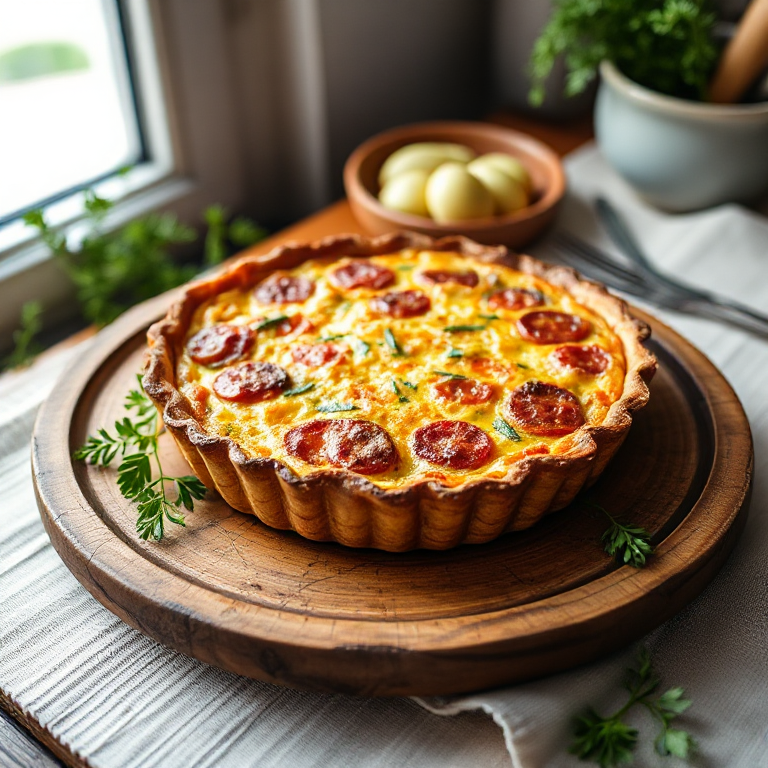 Vegetarische Paprika-Zwiebel-Quiche - Bild 1