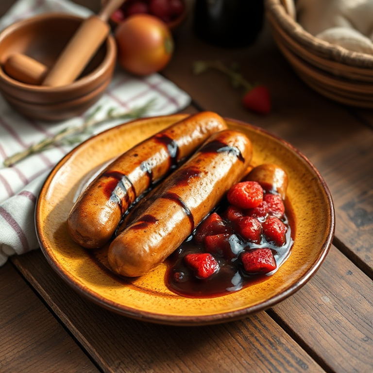 Bratwurst an Balsamico-Fruchtmus - Vorschaubild