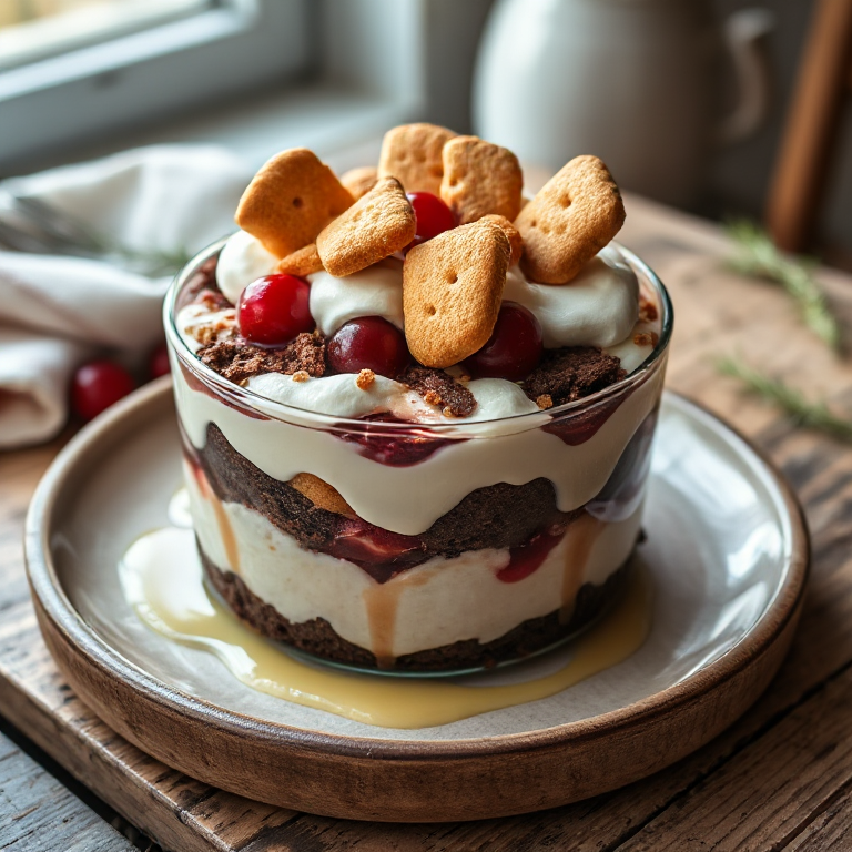 Schokoladen-Kirsch-Trifle mit Spekulatius-Eierlikörcreme - Bild 1