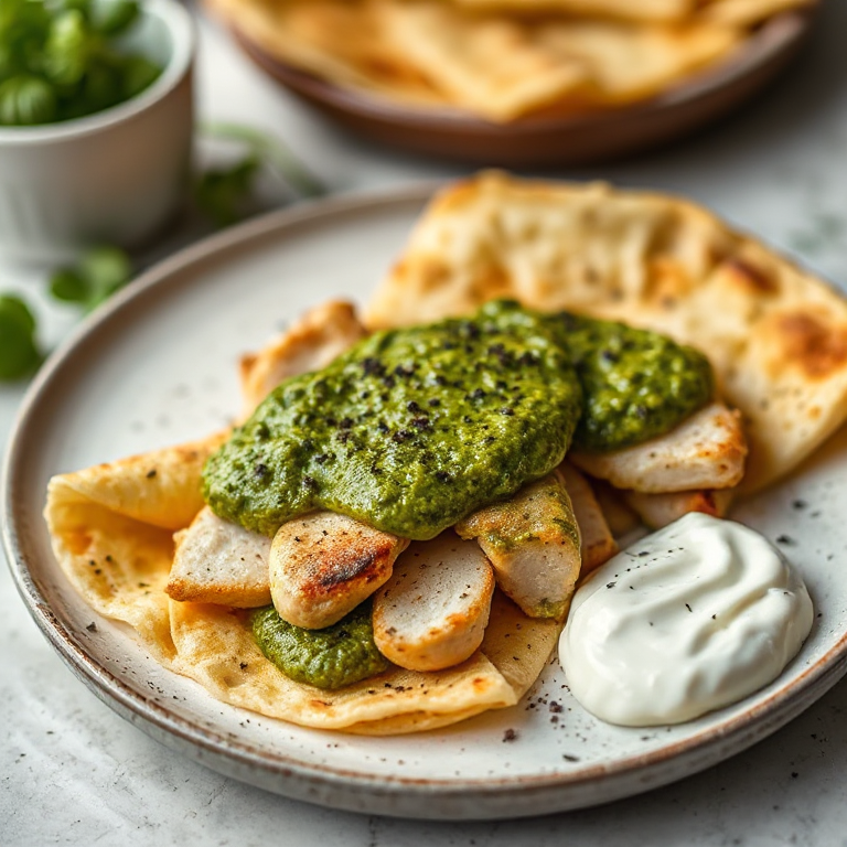 Crêpes mit Pesto und Hähnchen - Bild 1