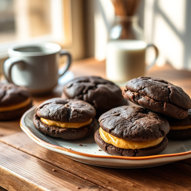 Schoko-Cookies mit Erdnussbutter-Füllung - Bild 1