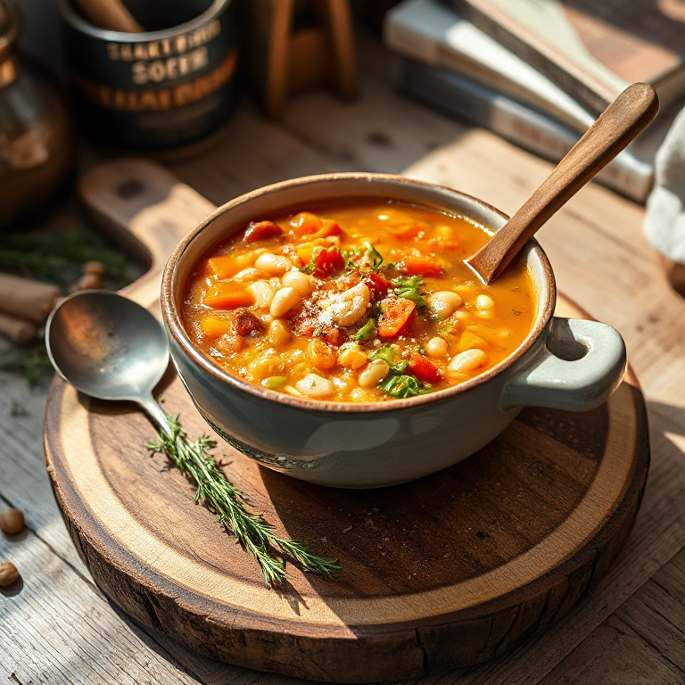 Gemüsesuppe mit weißen Bohnen - Bild 1