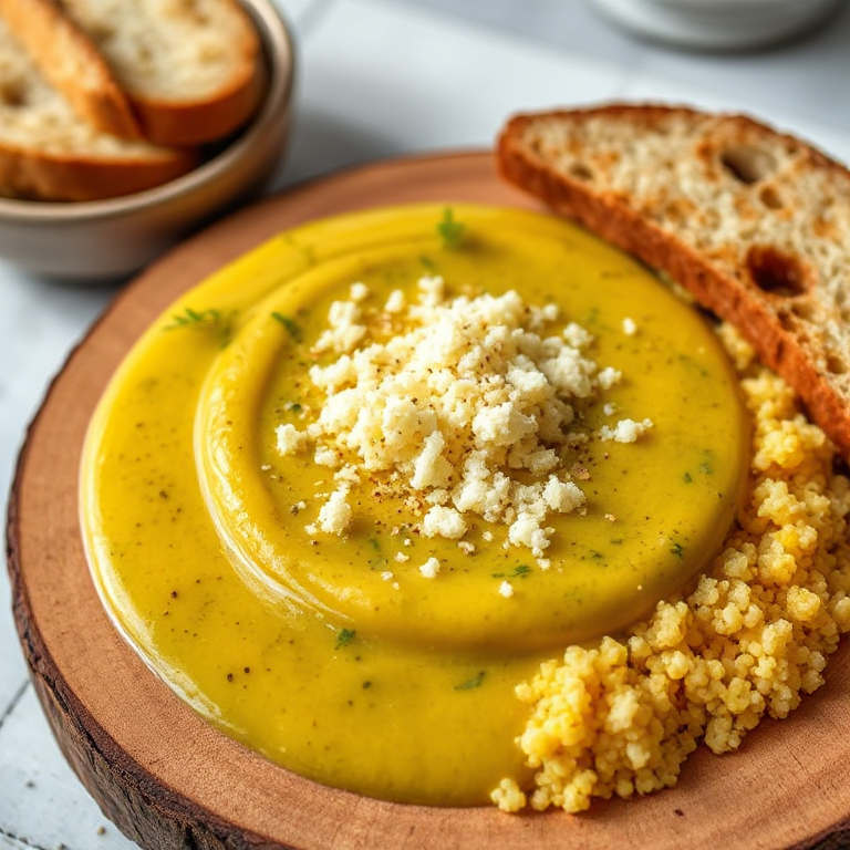 Zucchinisuppe mit Couscous und Reibekäse - Bild 1