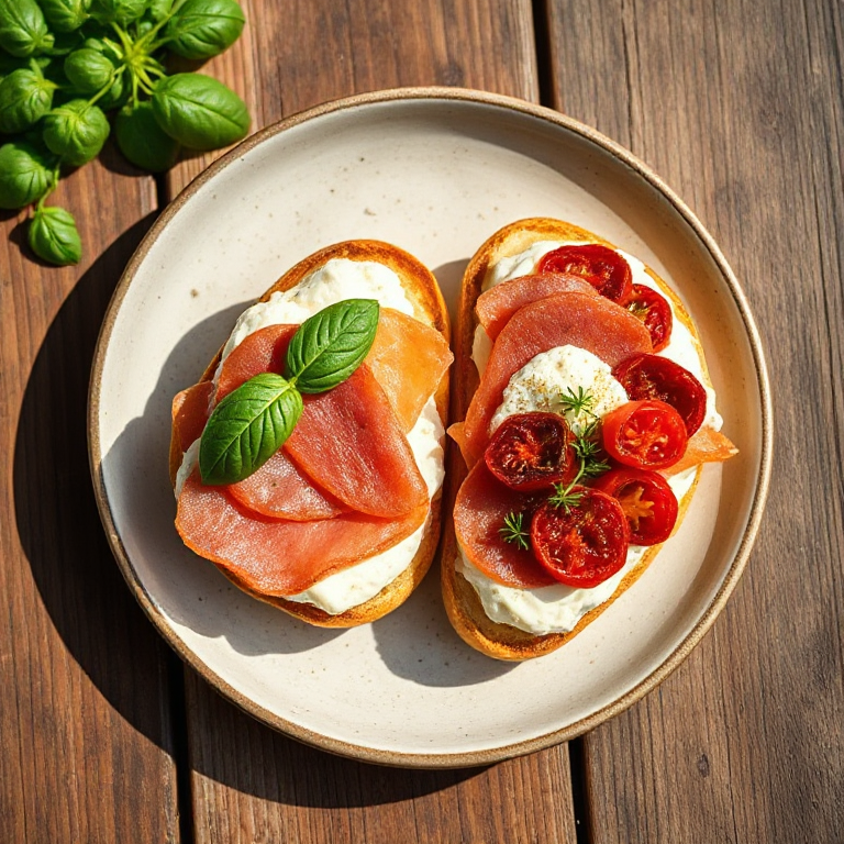 Tramezzini mit Ricotta, Parmaschinken und getrockneten Tomaten - Bild 1
