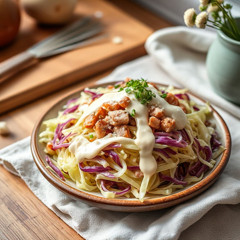 Chinakohlsalat mit Sahne - Thunfisch Soße - Bild 1