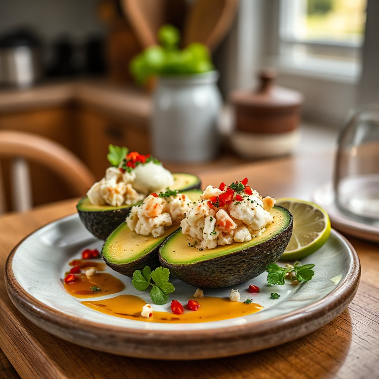 Gefüllte Avocados mit Krabben - Bild 1