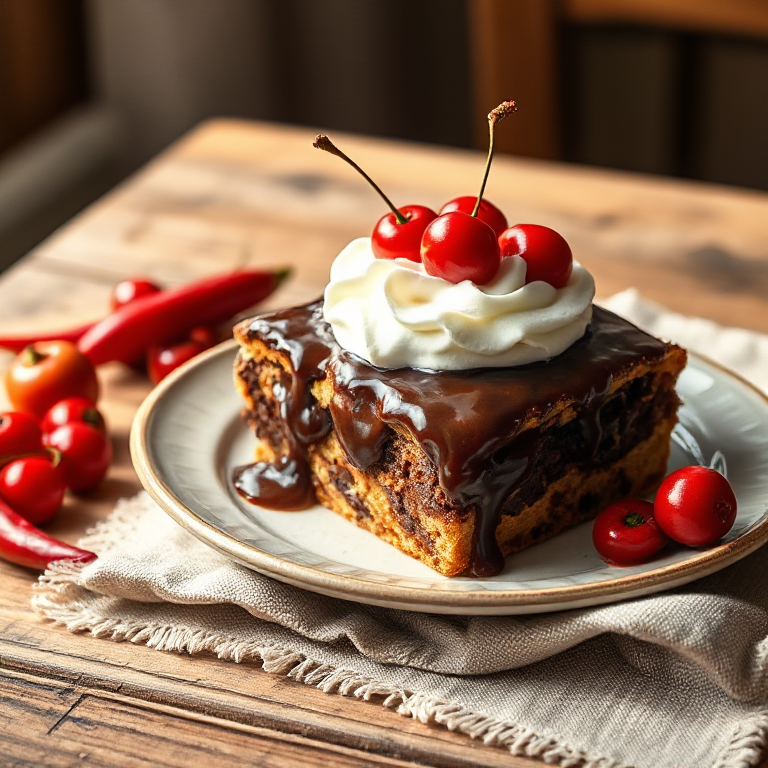 Schoko-Kirsch Kuchen mit Chilinote - Bild 1