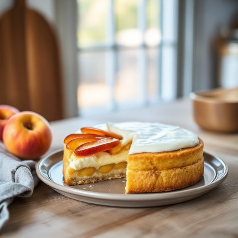 Vegane Pfirsich-Creme-Torte - Bild 1