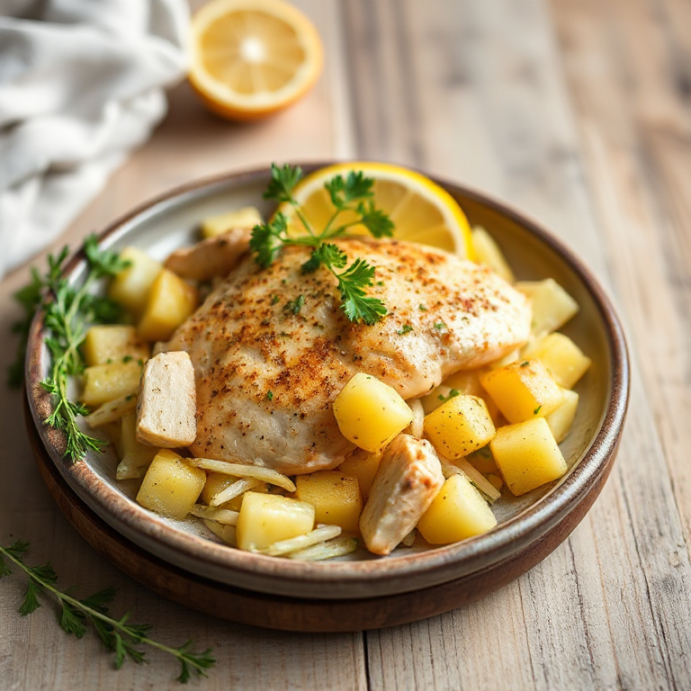 Wok - Pfanne mit Hähnchen, Fenchel, Ananas - Bild 1