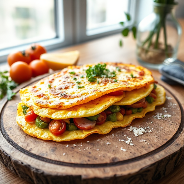 Omelette mit Gemüse und Schinken - Bild 1